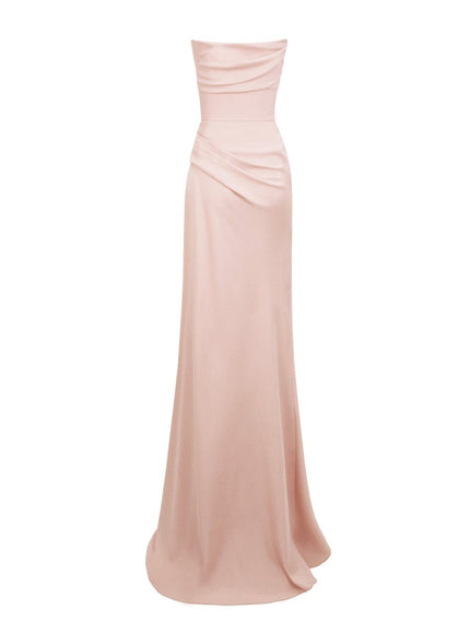 Gemy Maalouf Beaded Strapless Gown No. 1887 Pink