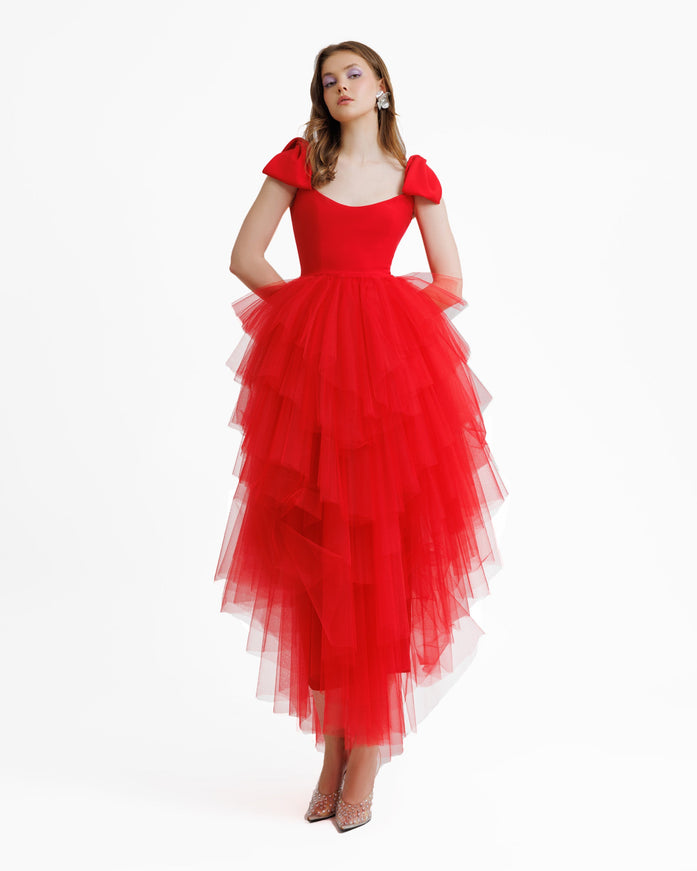 Gemy Maalouf Long Gown With Bow Design