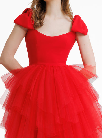 Gemy Maalouf Long Gown With Bow Design