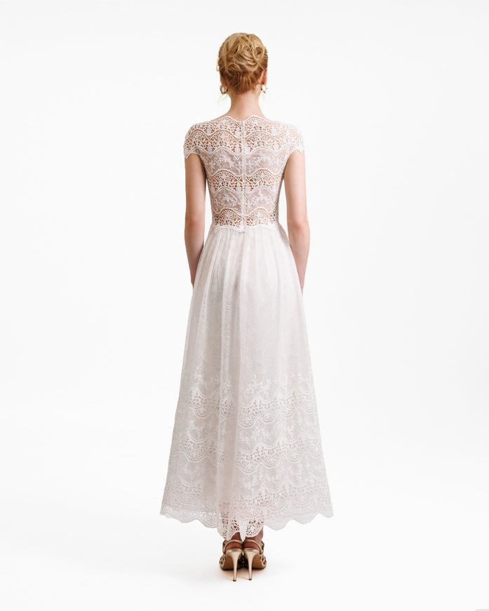 Gemy Maalouf Lace See-Through Back Dress