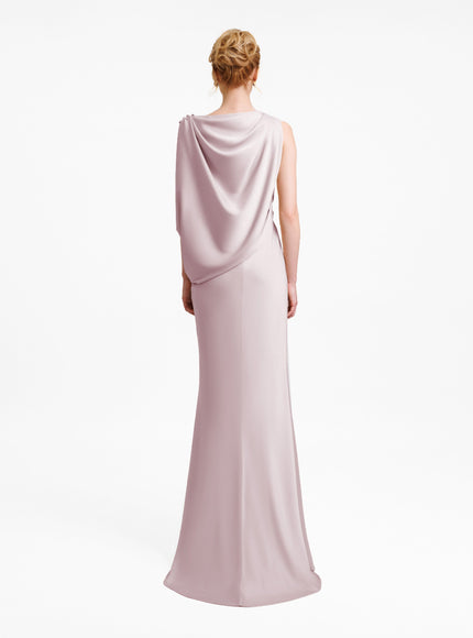 Gemy Maalouf Asymmetrical Draped Gown No. 1977 Pink