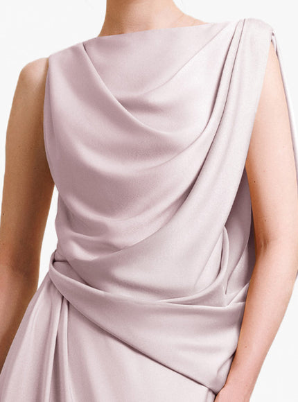 Gemy Maalouf Asymmetrical Draped Gown No. 1977 Pink
