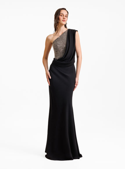 Gemy Maalouf Draped One-Shoulder Gown