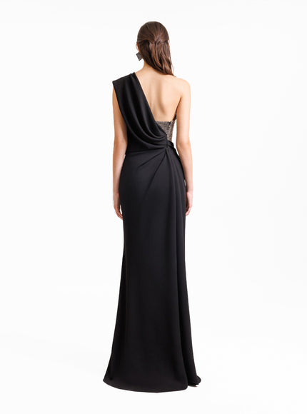 Gemy Maalouf Draped One-Shoulder Gown