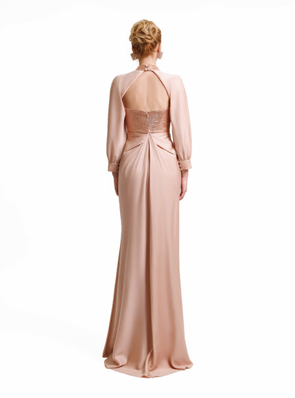 Gemy Maalouf Strapless Long Gown With Bolero