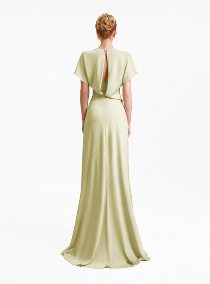 Gemy Maalouf High Collar And Cut-Out Back Gown No. 1987LDSLV