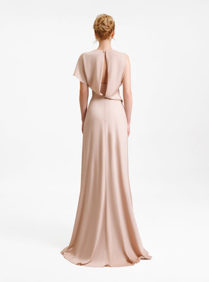 Gemy Maalouf High Collar And Cut-Out Back Gown No. 1987LD