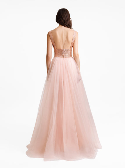 Gemy Maalouf Embellished Corseted Tulle Gown