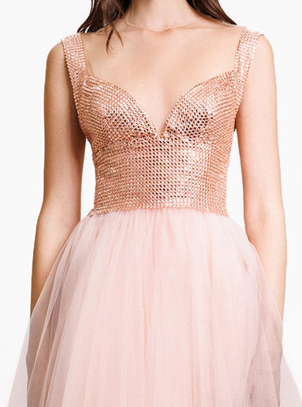 Gemy Maalouf Embellished Corseted Tulle Gown