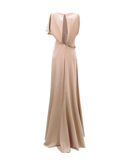 Gemy Maalouf High Collar And Cut-Out Back Gown No. 1987LD
