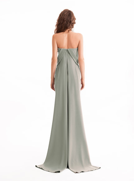 Gemy Maalouf Strapless Draped Gown No. 2116 Green