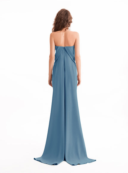 Gemy Maalouf Strapless Draped Gown No. 2116 Blue