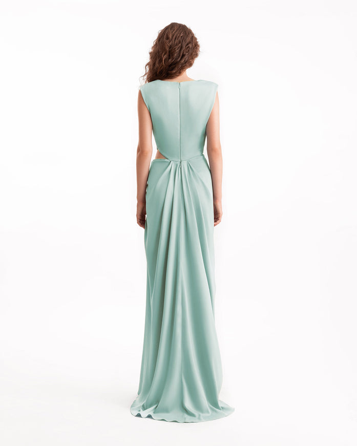 Gemy Maalouf Cowl-Neck Draped Gown No. 2120