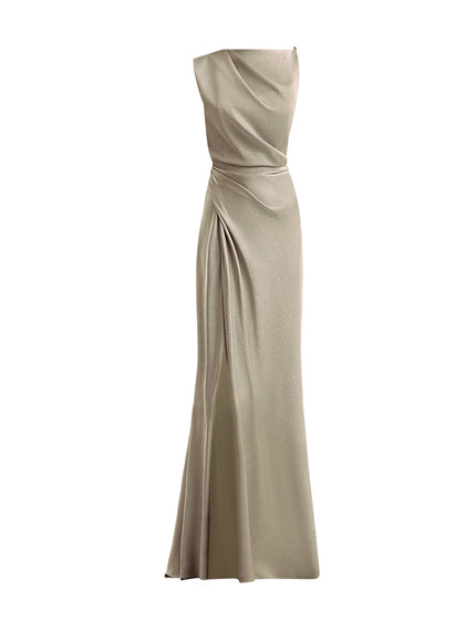 Gemy Maalouf Asymmetrical Draped Gown No. 2127 Green