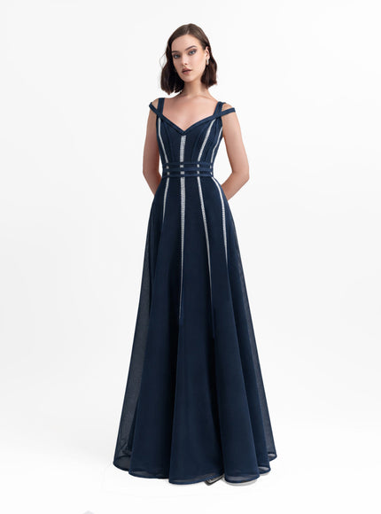 Gemy Maalouf Flared Mesh Gown