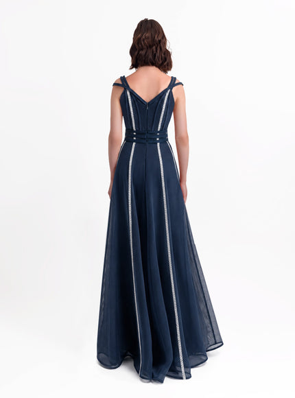 Gemy Maalouf Flared Mesh Gown