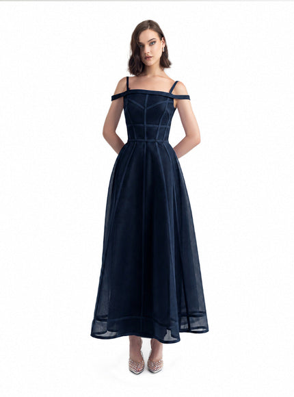 Gemy Maalouf Princess Cut Dress Navy