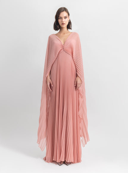 Gemy Maalouf Pleated Chiffon Gown