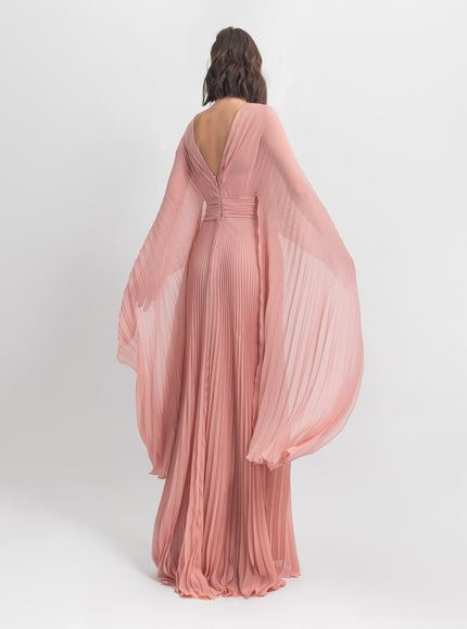 Gemy Maalouf Pleated Chiffon Gown