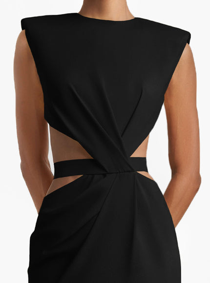 Gemy Maalouf Long Gown With Cut-Outs Black
