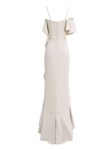 Gemy Maalouf Long Gown With Ruffles