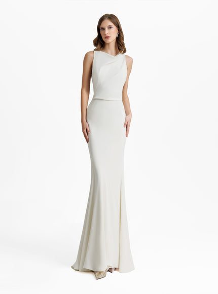 Gemy Maalouf Slim-Cut Gown No. 1904 White