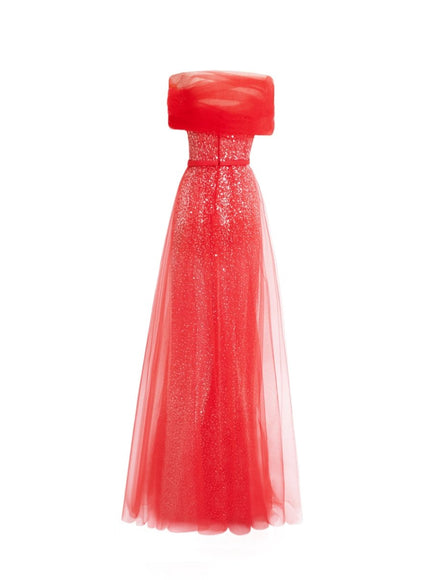 Gemy Maalouf Gown With Bow Design Red