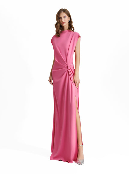 Gemy Maalouf Loose Cut Gown With Drapings Pink