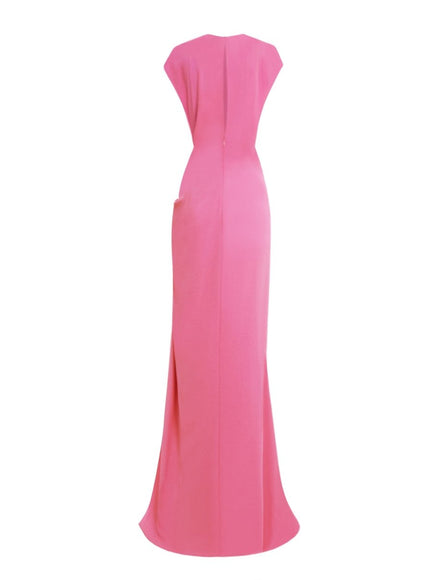 Gemy Maalouf Loose Cut Gown With Drapings Pink