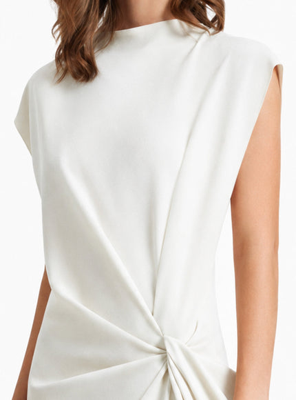 Gemy Maalouf Loose Cut Gown With Drapings Cream