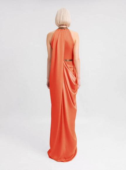 Gemy Maalouf Loose-Cut Gown With Beaded Collar