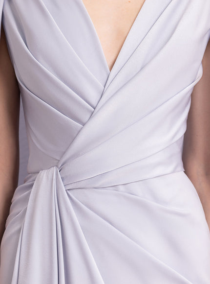 Gemy Maalouf Draped Gown With Cape-Like Sleeves