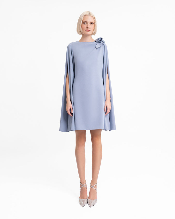 Gemy Maalouf Short Loose-Cut Dress Blue
