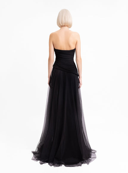 Gemy Maalouf Asymmetrical Draped Corset Gown