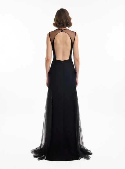 Gemy Maalouf Open-Back Gown With Structured Hips