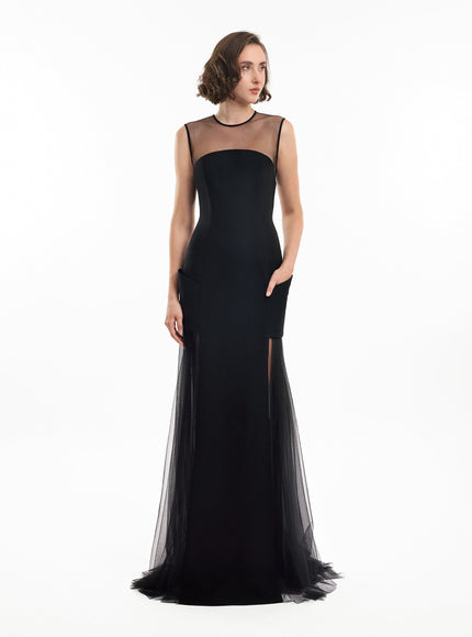 Gemy Maalouf Open-Back Gown With Structured Hips