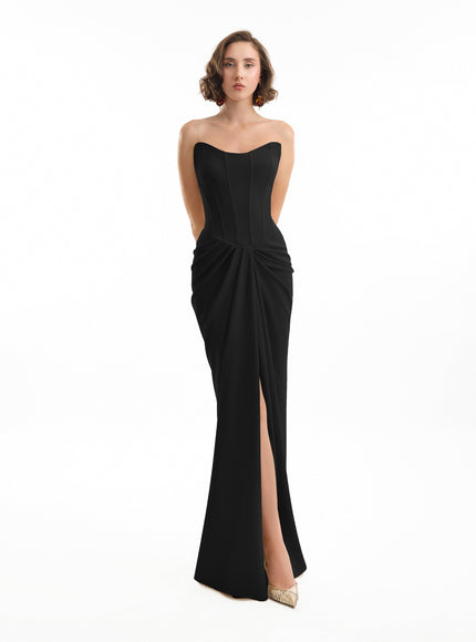 Gemy Maalouf Strapless Corset Gown Black