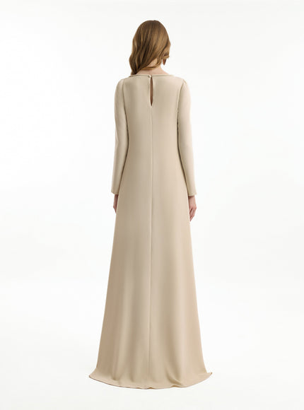 Gemy Maalouf Long-Sleeve A-Line Gown