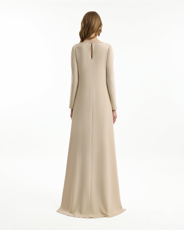 Gemy Maalouf Long-Sleeve A-Line Gown
