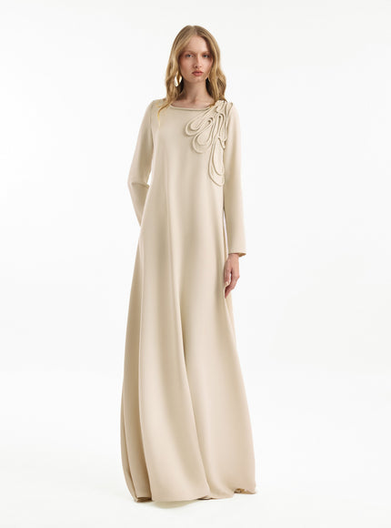 Gemy Maalouf Long-Sleeve A-Line Gown