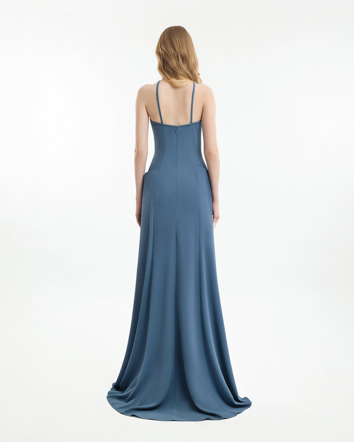 Gemy Maalouf Halter-Neck Gown With Structured Hips