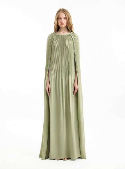 Gemy Maalouf Pleated Cape Gown