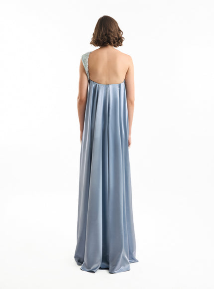 Gemy Maalouf One-Shoulder Draped Gown No. 2150