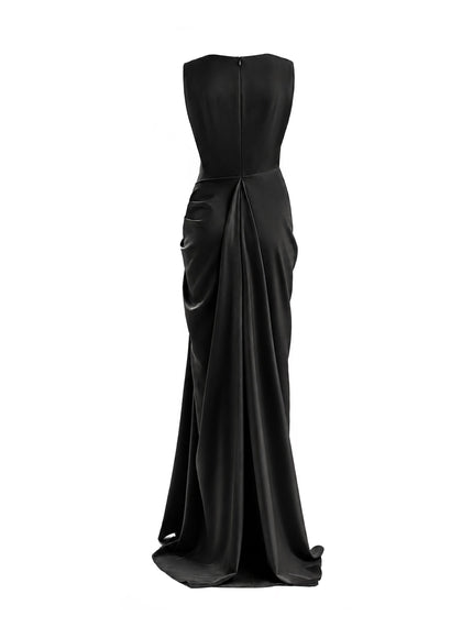 Gemy Maalouf Draped Long Gown Black
