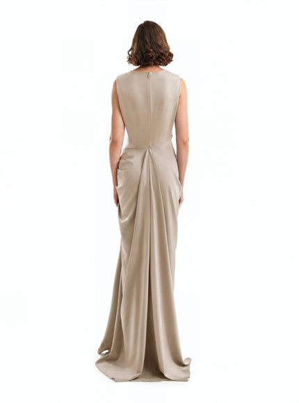 Gemy Maalouf Draped Long Gown Sand