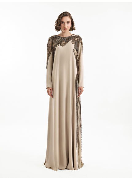 Gemy Maalouf Asymmetrical Beading Gown
