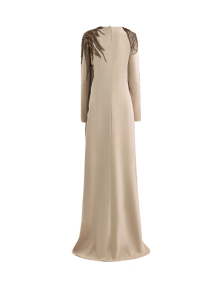 Gemy Maalouf Asymmetrical Beading Gown
