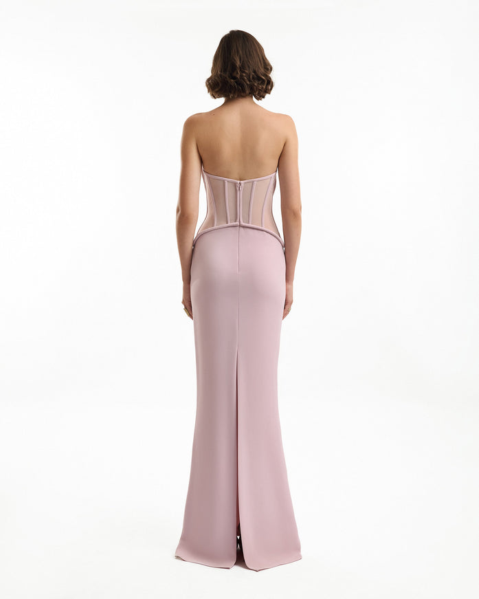 Gemy Maalouf Strapless Gown With Sheer Corset