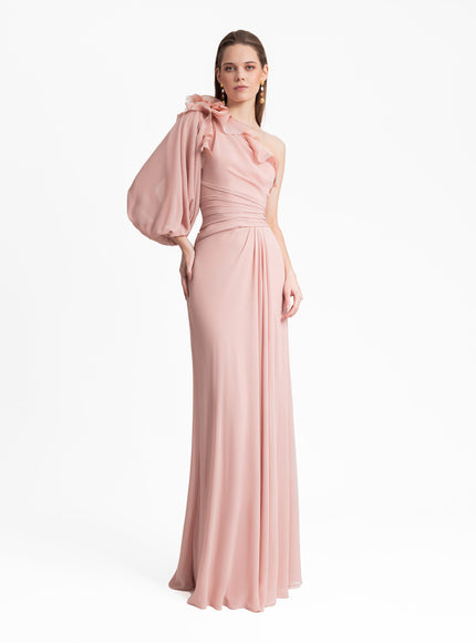 Gemy Maalouf One-Shoulder With Draping Gown
