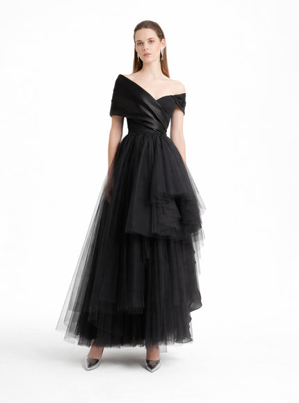 Gemy Maalouf Draped And Ruffled Tulle Dress